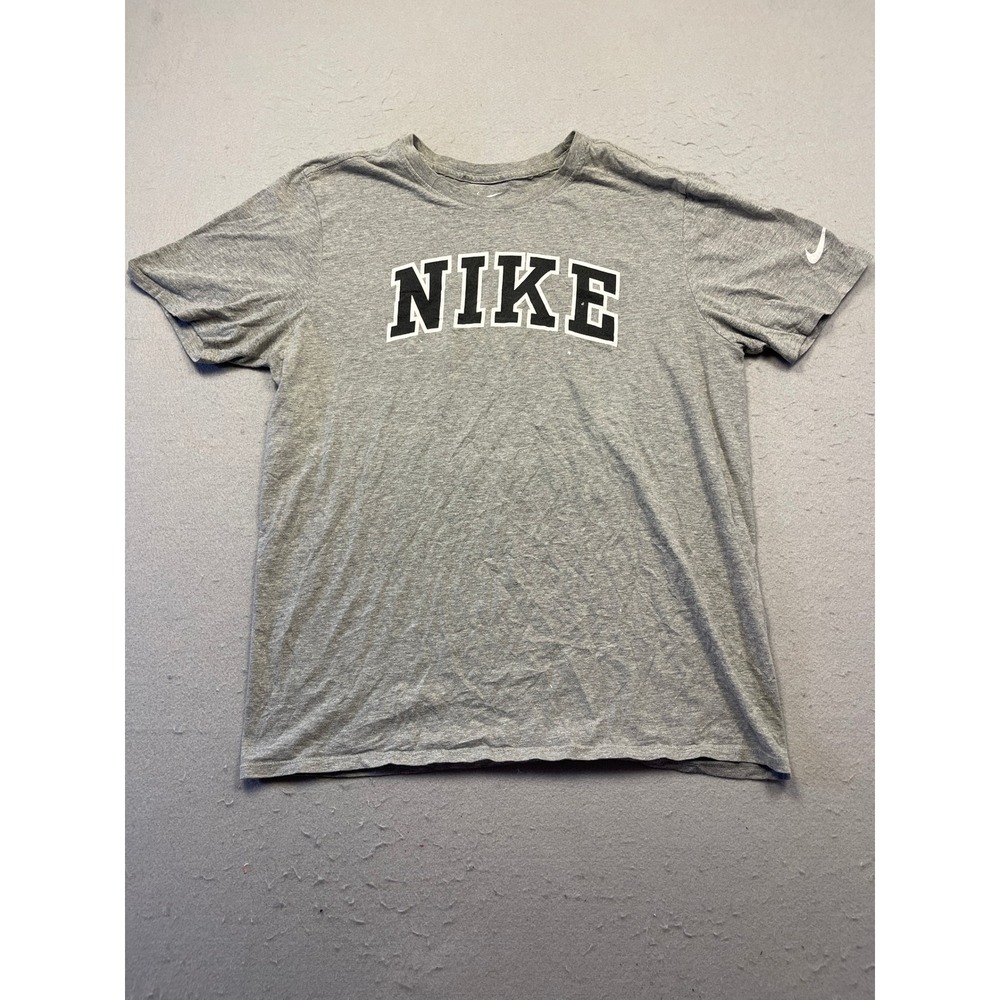 Nike T-Shirt Cotton Blend Heather Gray Large Mens